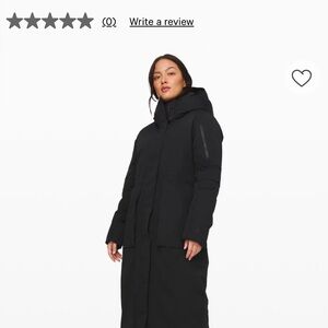 Lululemon Winter Warrior down filled long Parka size 10